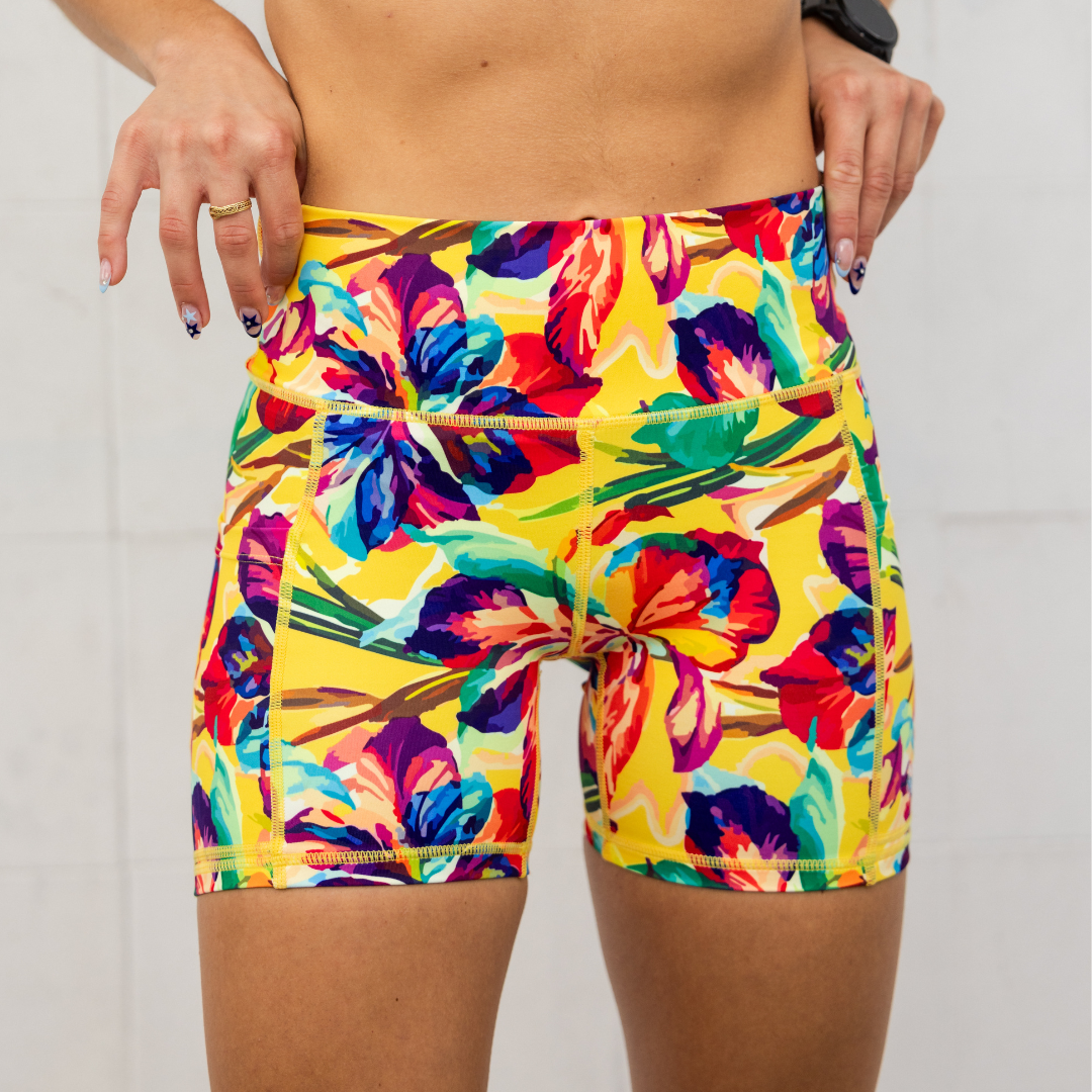 Women's OMG Shorts 5" | Yellow Flowers