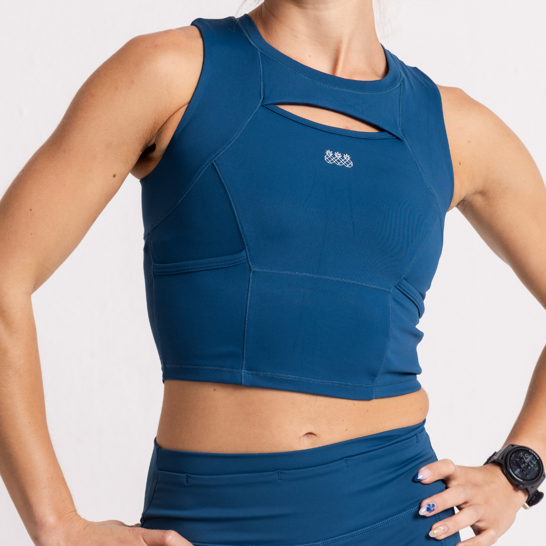 Pace Running Crop | Teal