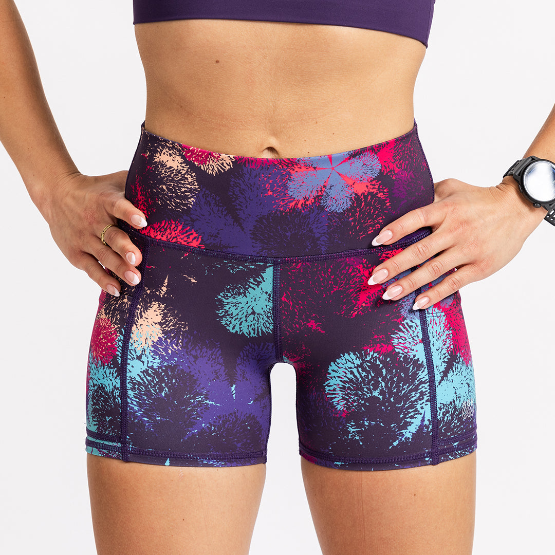 Women's OMG Shorts 4" | Purple Flowers