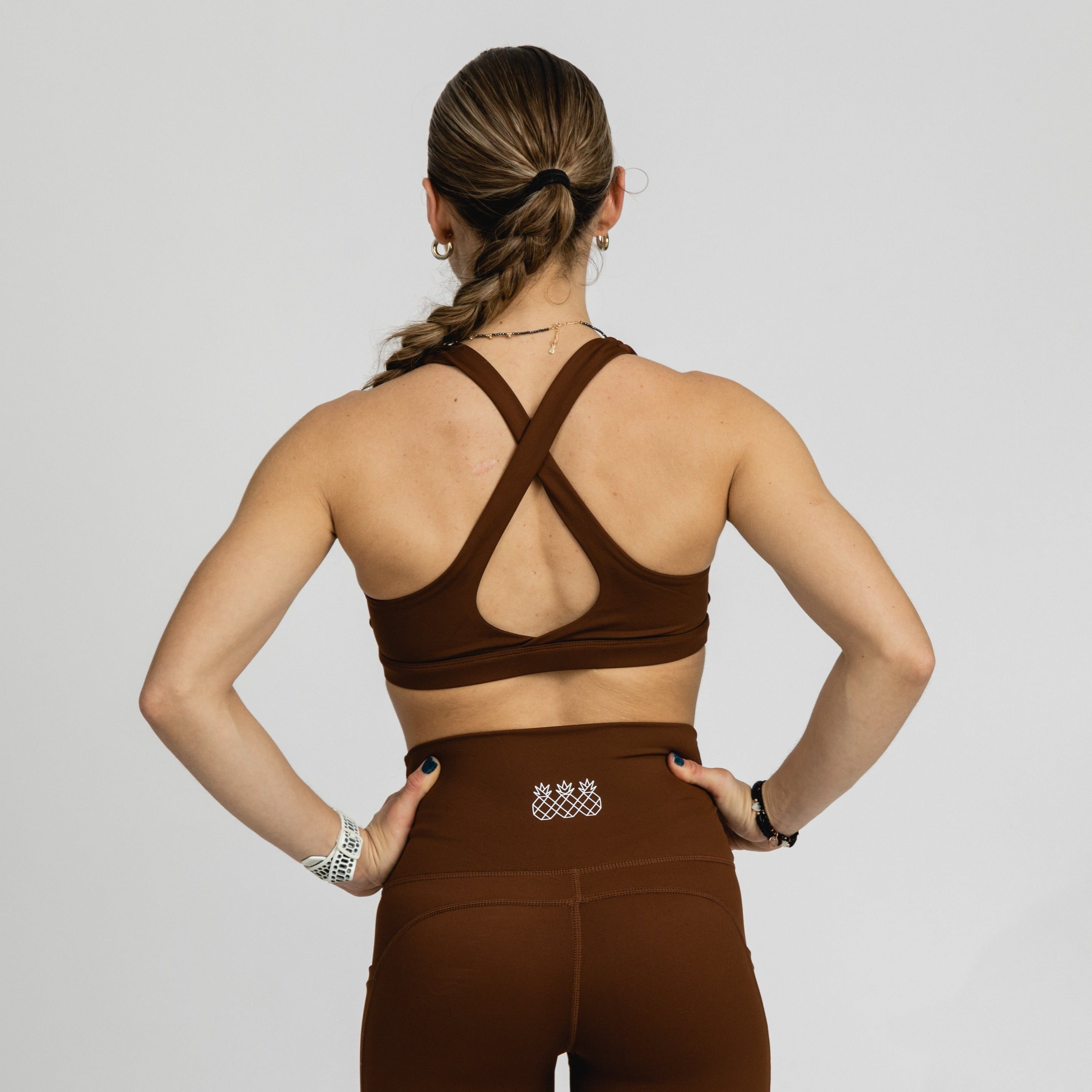 Criss Cross Sports Bra | Bronze