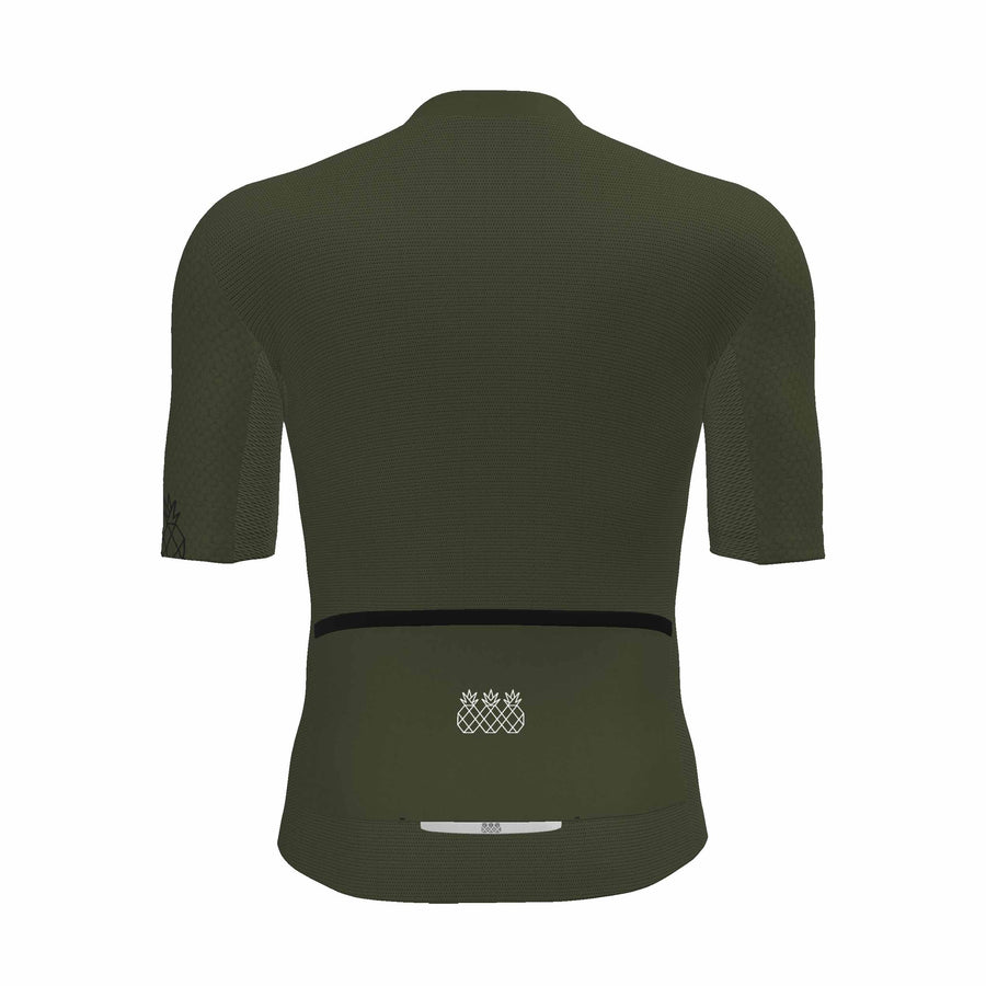 Men Olive Green Cycling Jersey Back