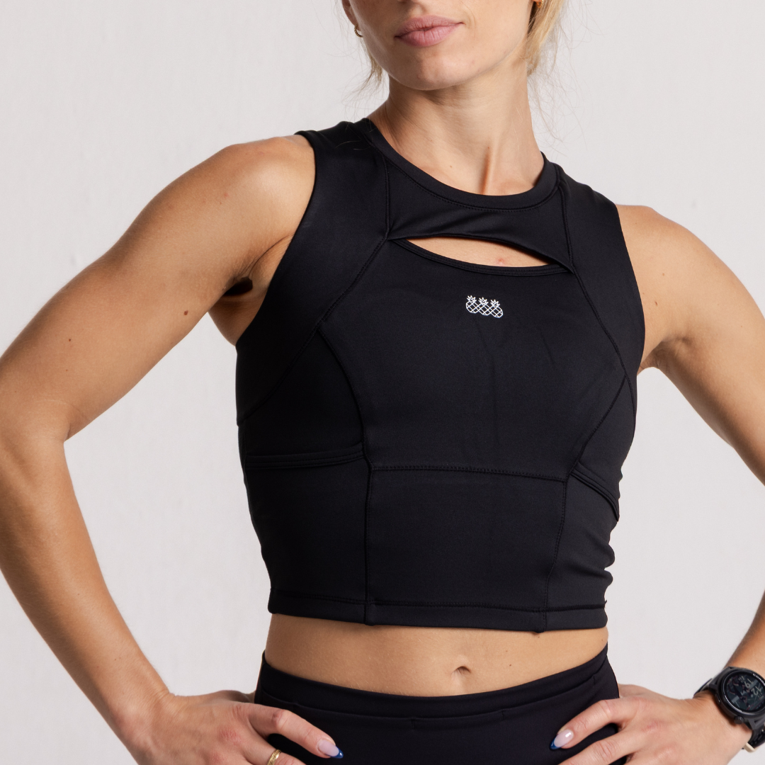 Pace Running Crop | Black
