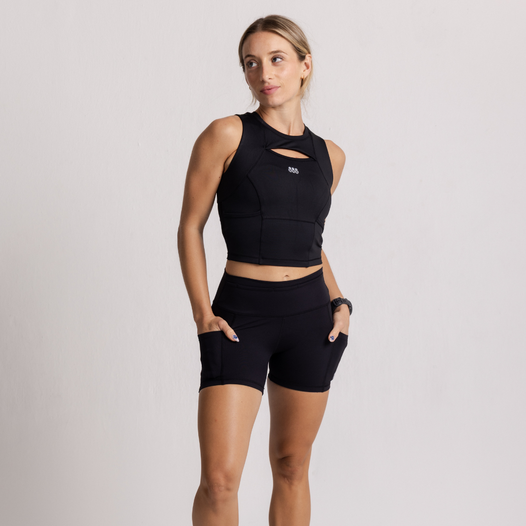 Pace Running Crop | Black
