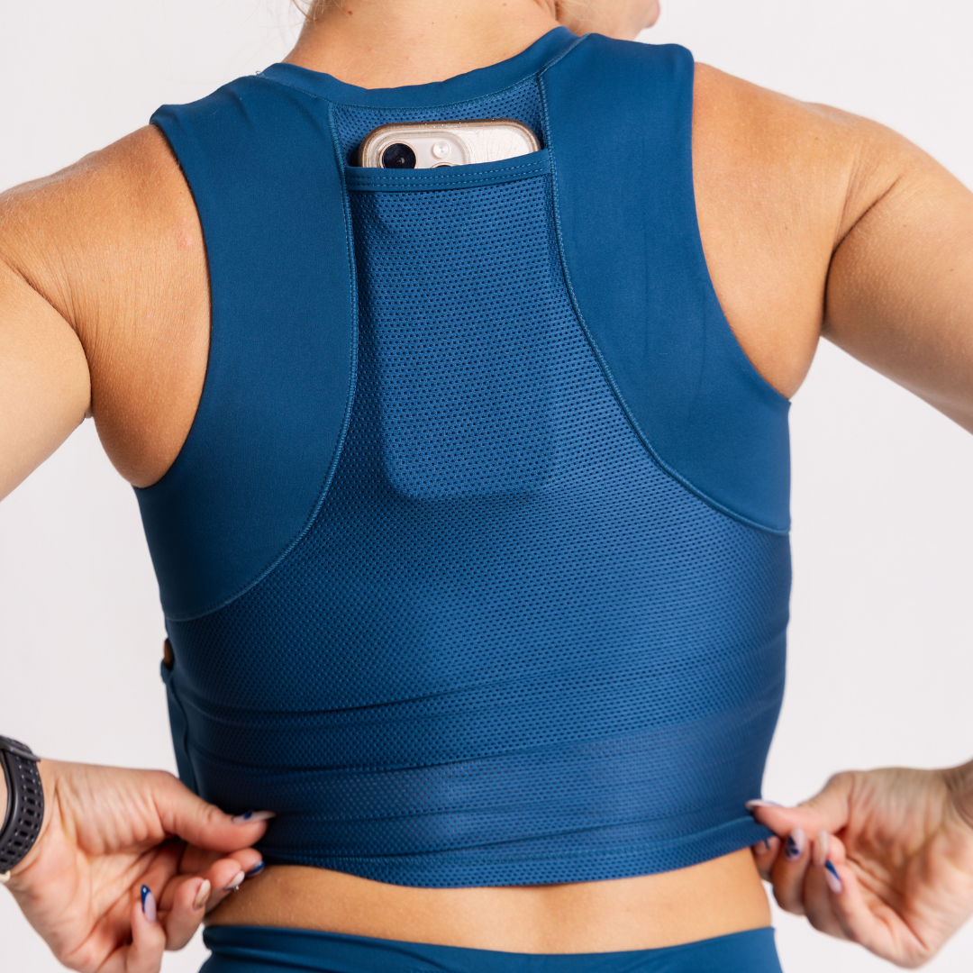 Pace Running Crop | Teal