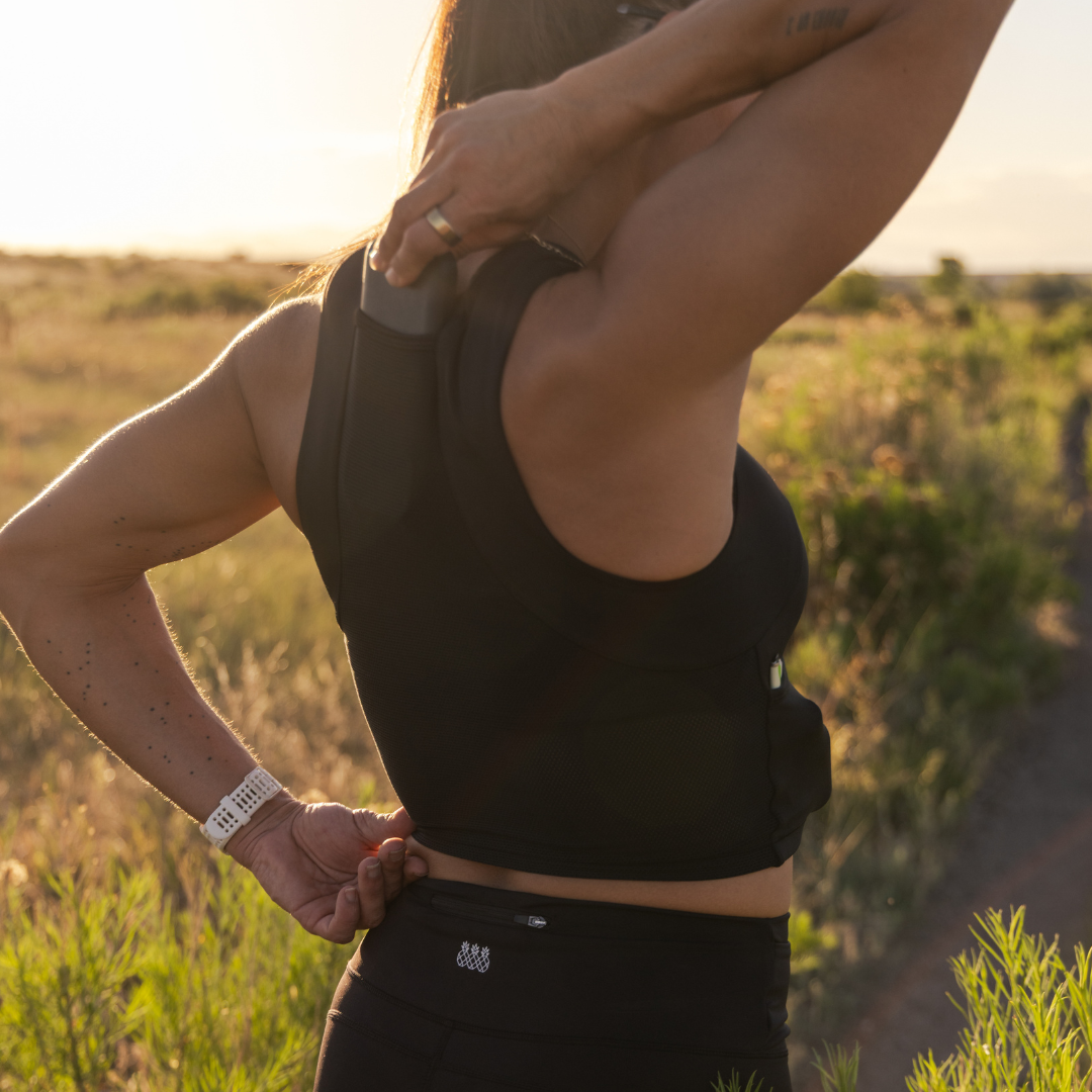 Pace Running Crop | Black