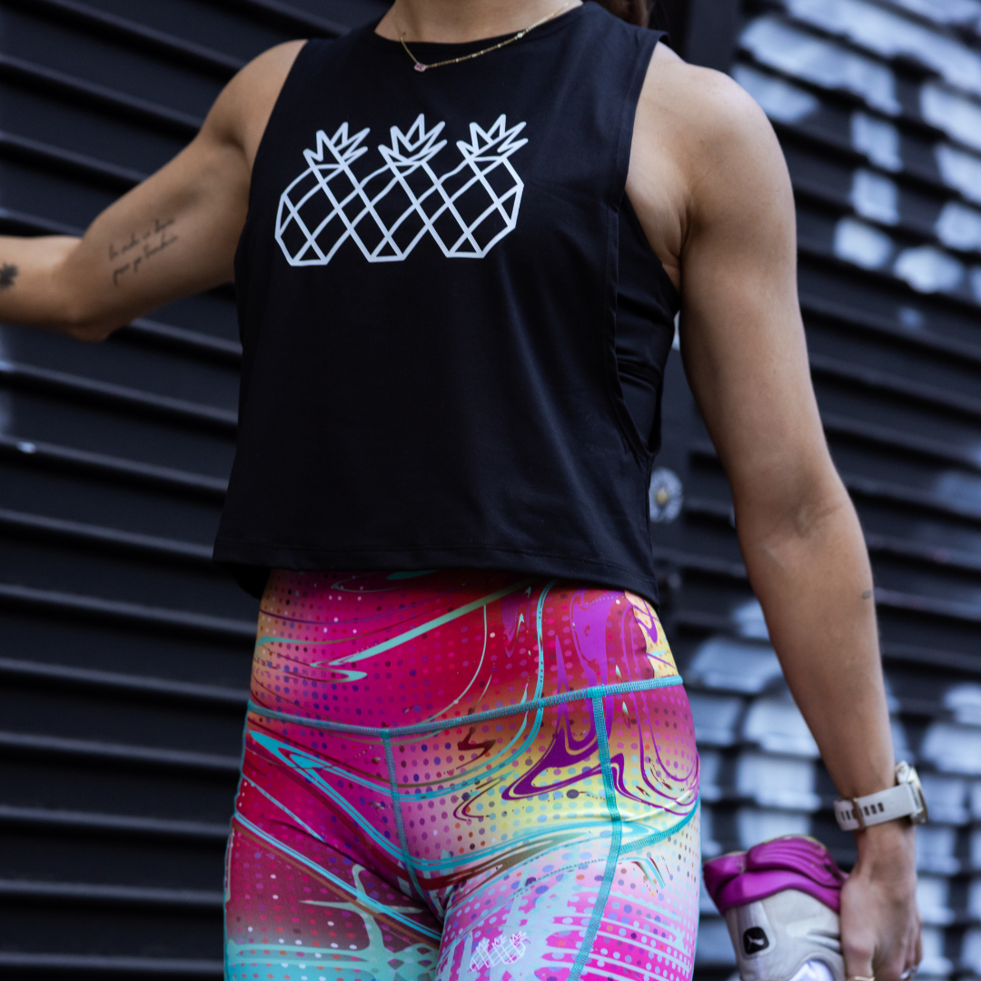 Women's Muscle Tank Crop | Black & White