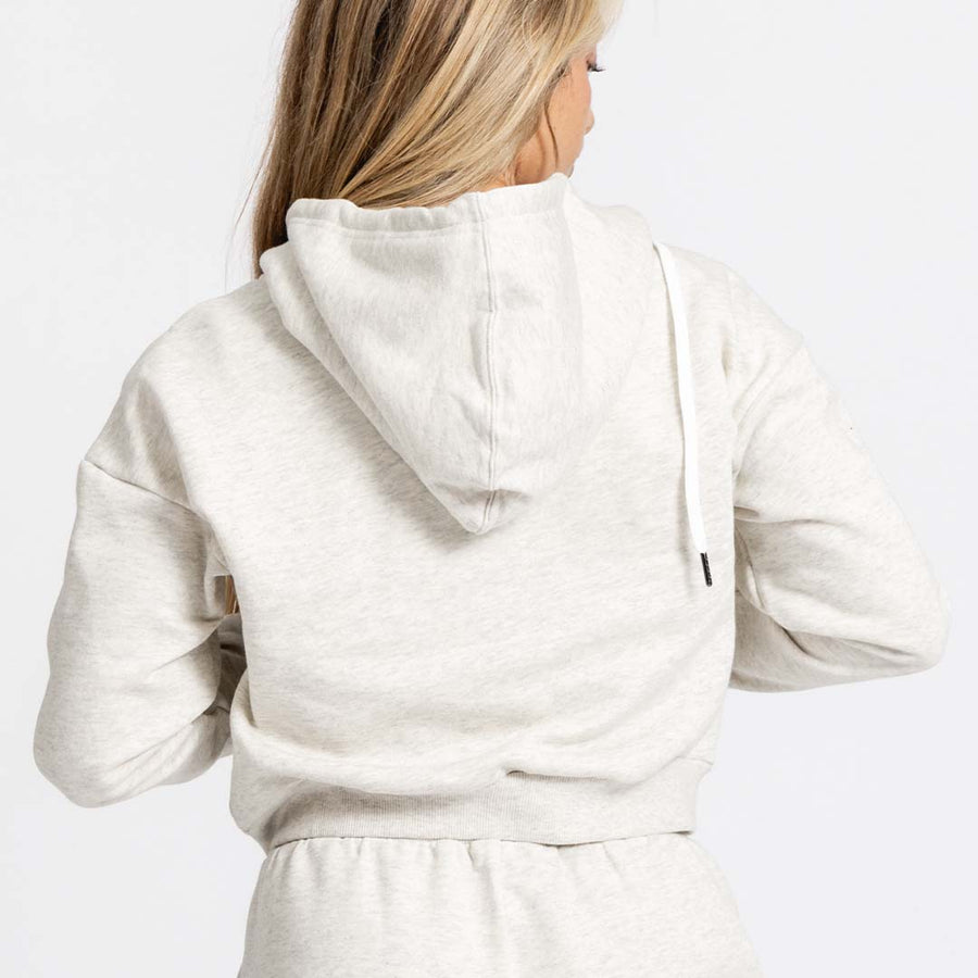 Women's Reset Full-Zip Crop Hoodie | Oatmeal