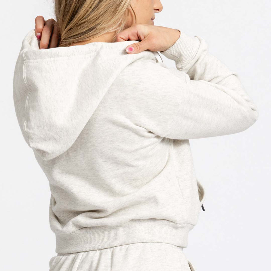 Women's Reset Full-Zip Crop Hoodie | Oatmeal