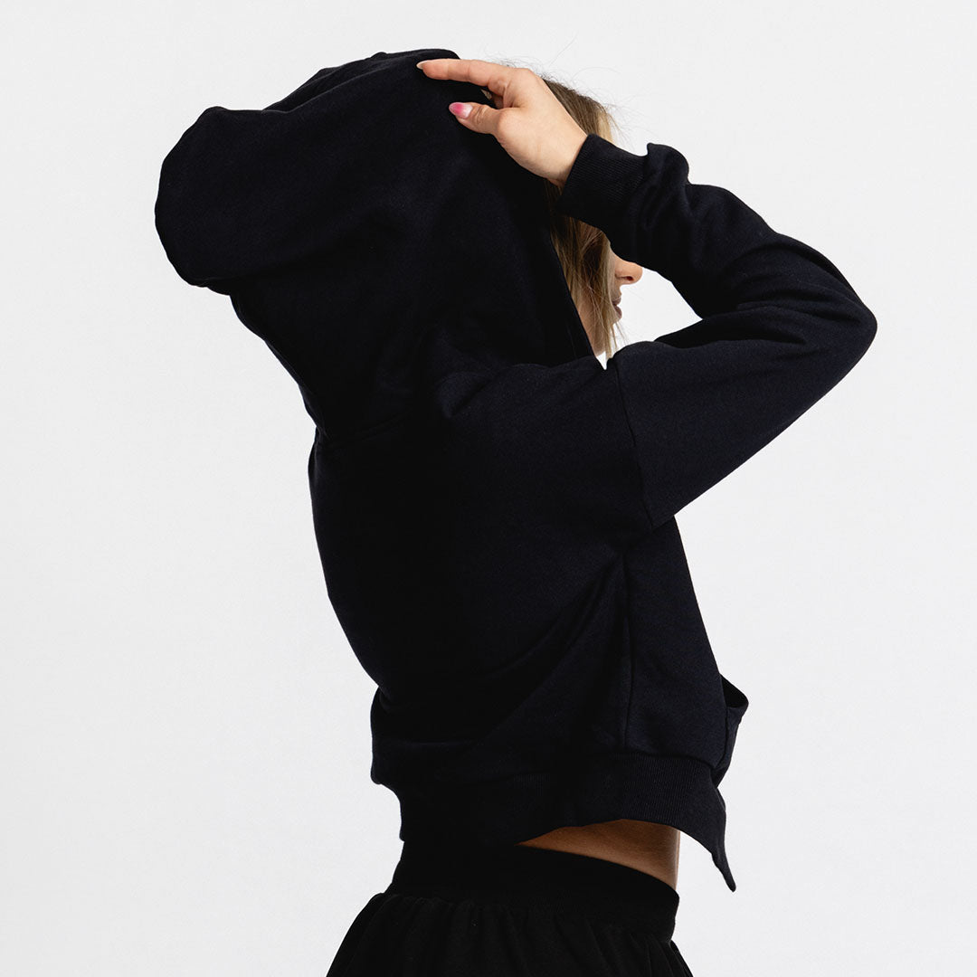 Women's Reset Full-Zip Crop Hoodie | Black