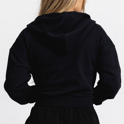 Women's Reset Full-Zip Crop Hoodie | Black