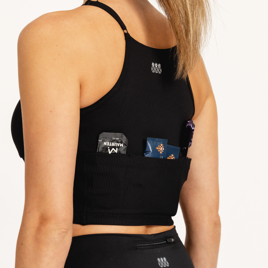 Women's Revive Run Crop | Black