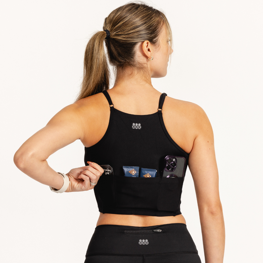 Women's Revive Run Crop | Black