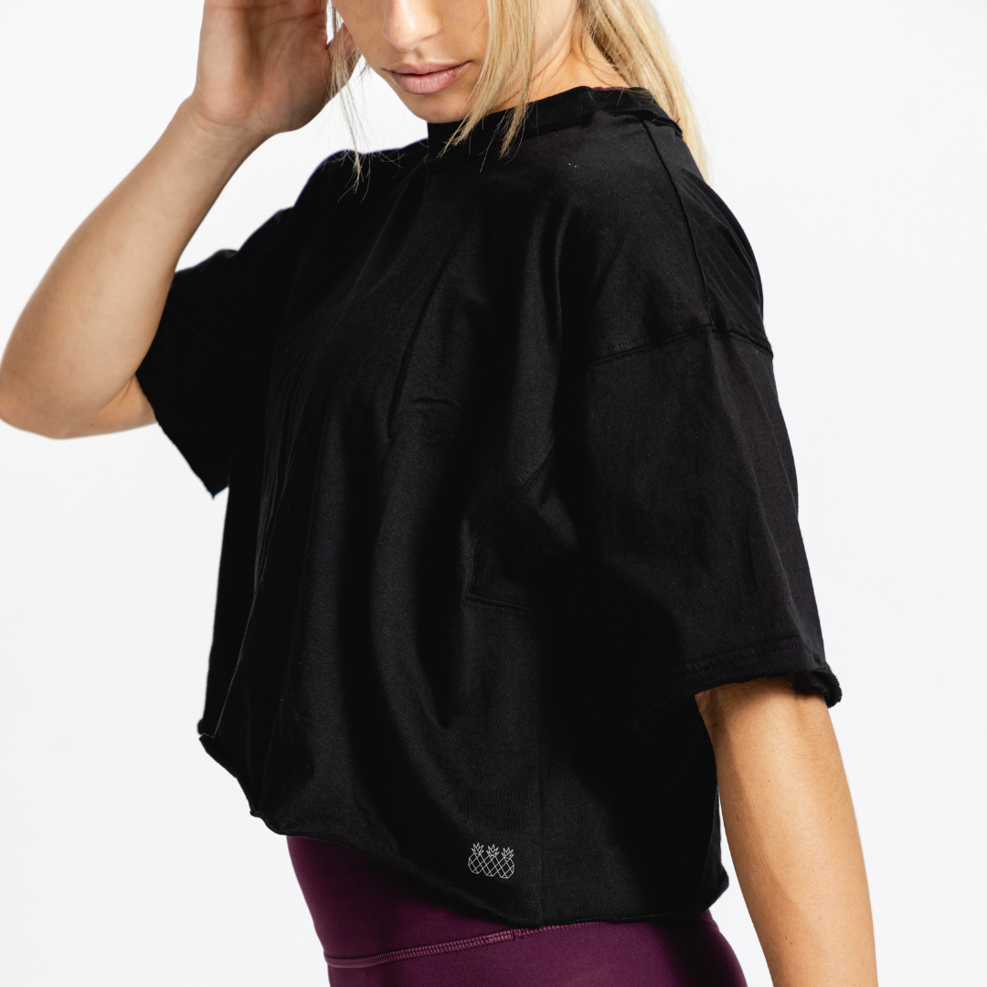 Women's With Ease Crop Tee| Black