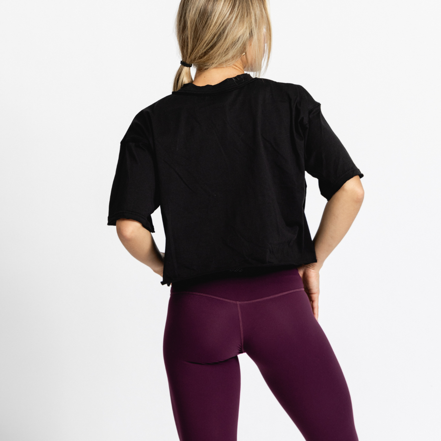 Women's With Ease Crop Tee| Black