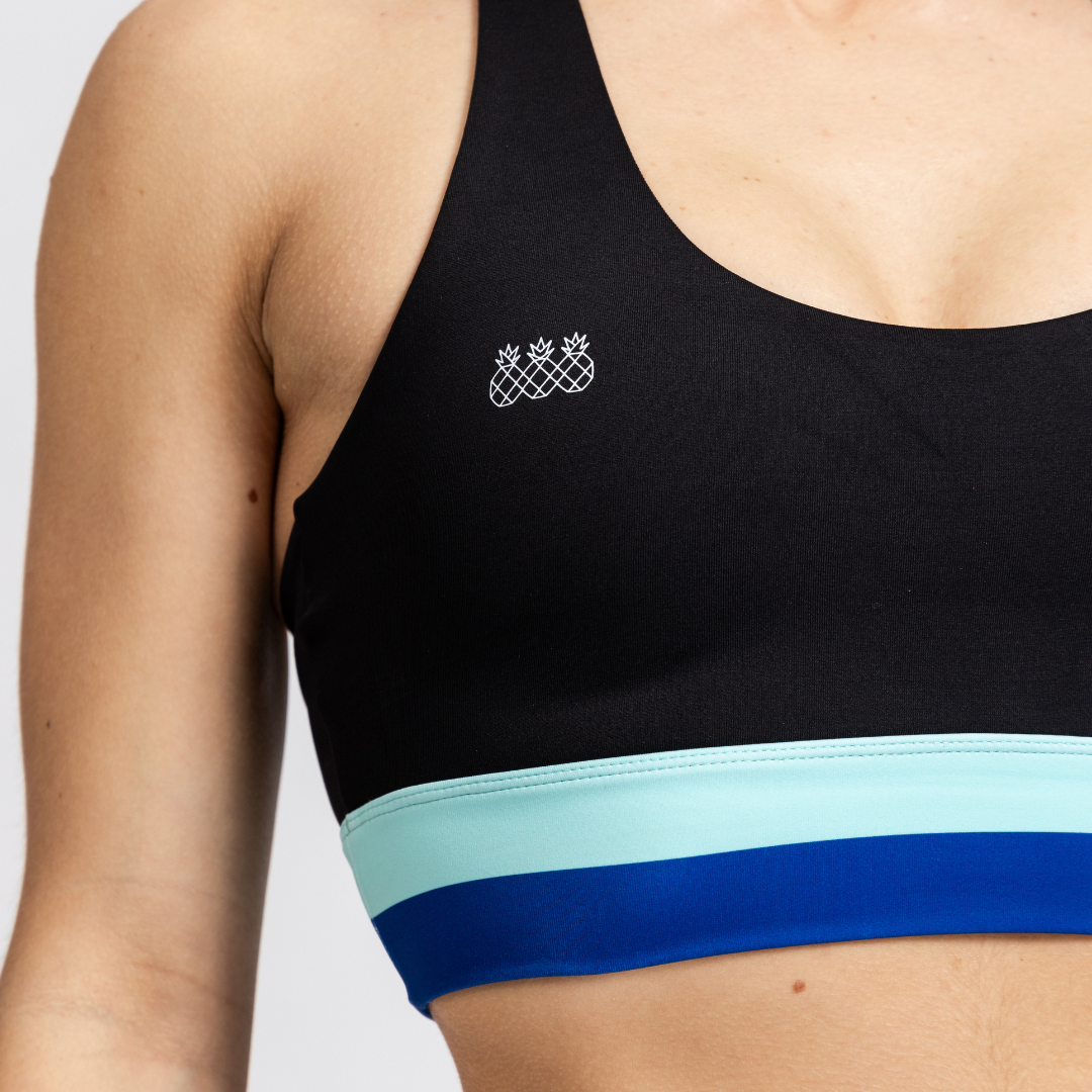 Women's Endurance Sports Bra | Black with Stripes