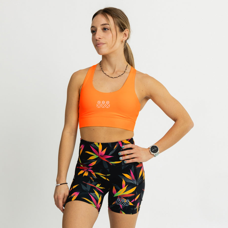 New Without Tags Girls Sports Bra Neon Orange Medium Make Model