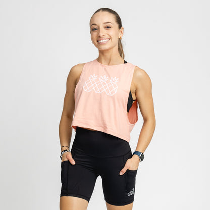 Women's Muscle Tank Crop |  Peach