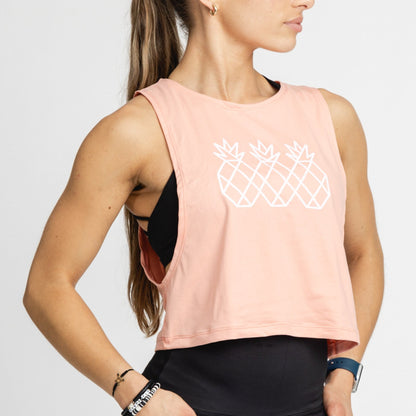 Women's Muscle Tank Crop |  Peach