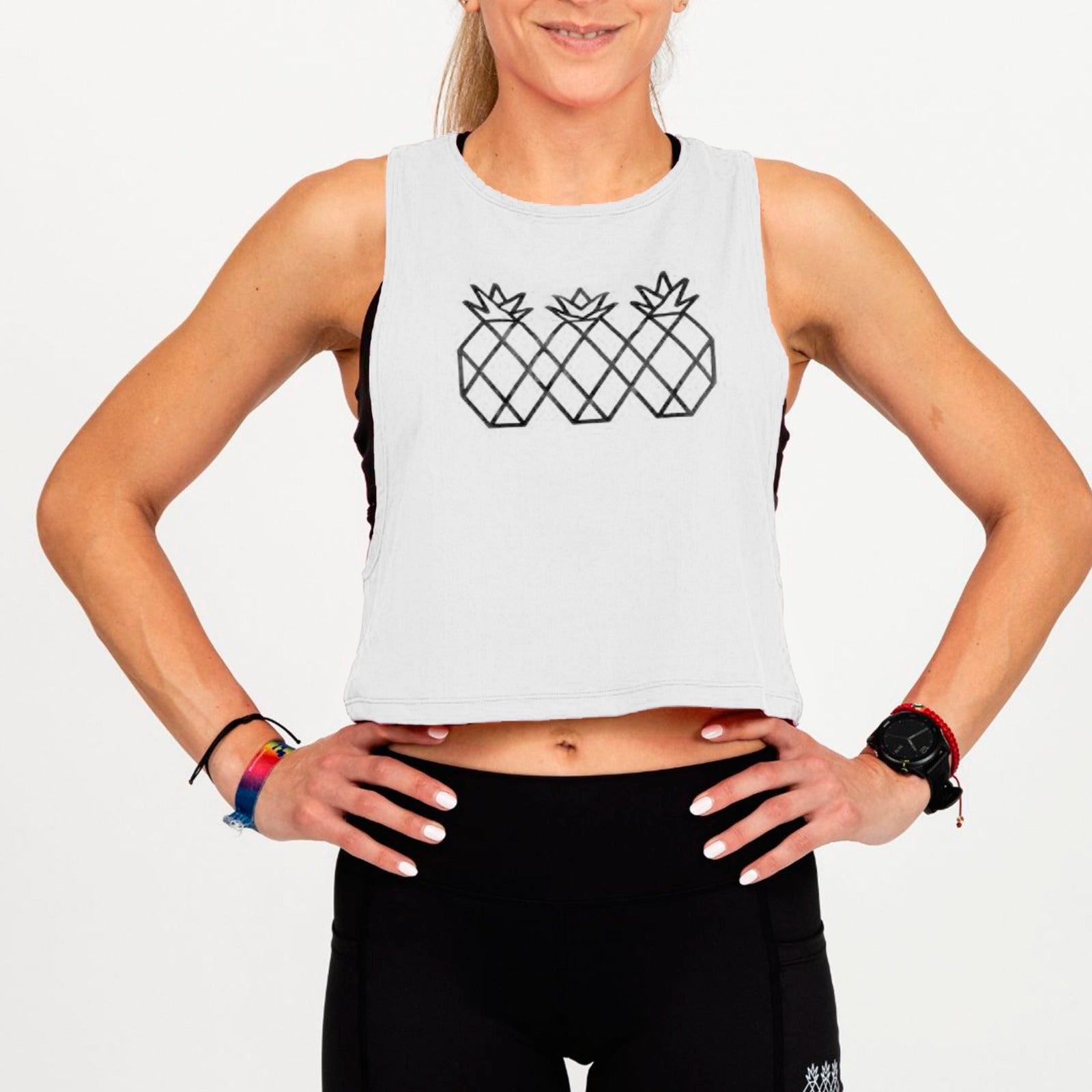 Women's Muscle Tank Crop | White & Black