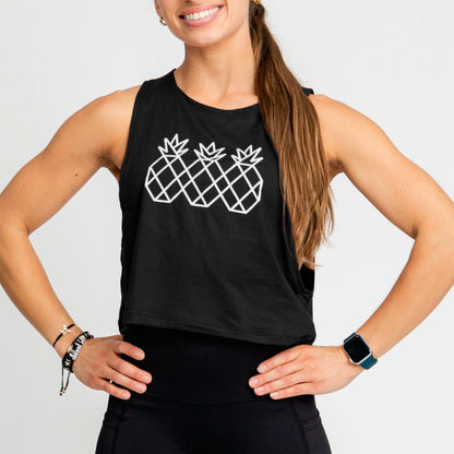 Women's Muscle Tank Crop | Black & White