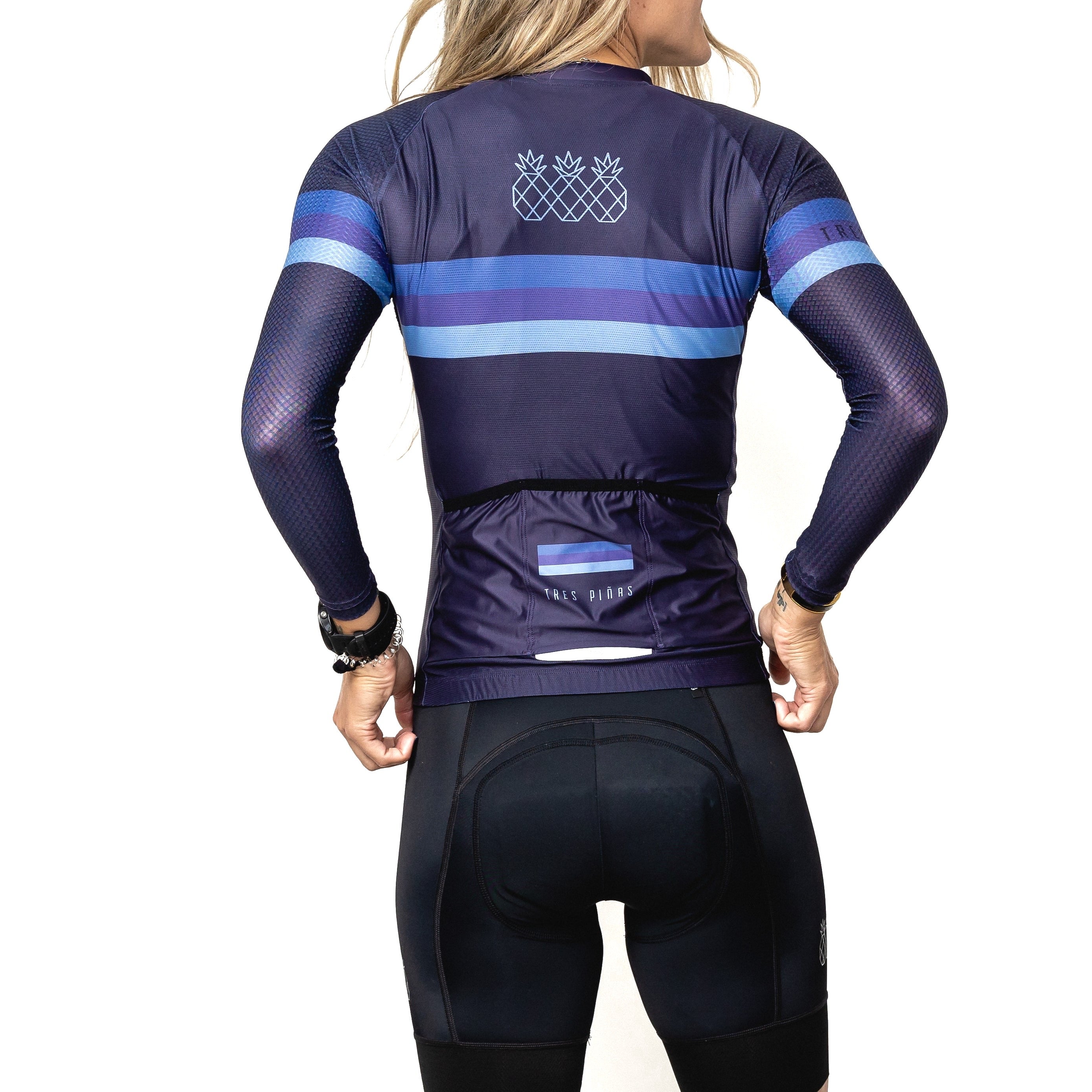 Women's Long Sleeve Jersey | Clear BLU Stripes