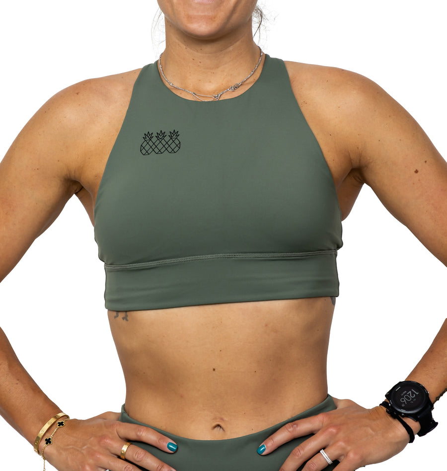 Women's Finesse Sports Bra  Olive Green – Tres Piñas