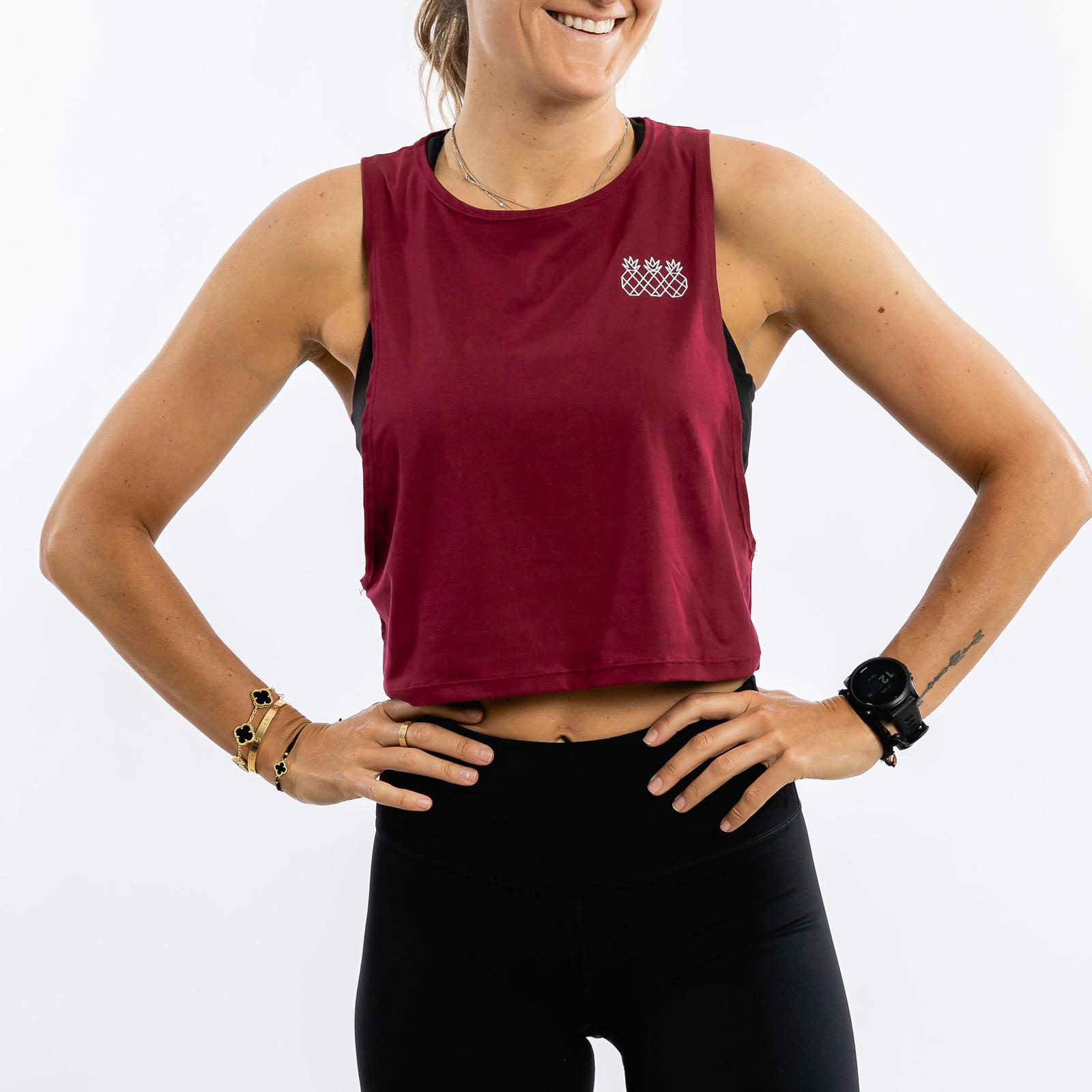 Women's Muscle Tank Crop | Merlot