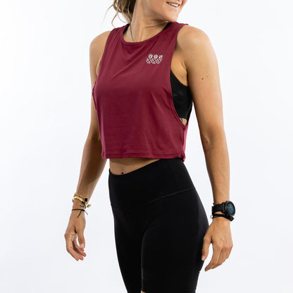 Women's Muscle Tank Crop | Merlot