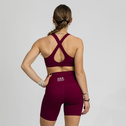 Women's Criss Cross Sports Bra | Merlot