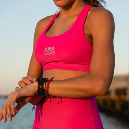 Women's Criss Cross Sports Bra | Hot Pink