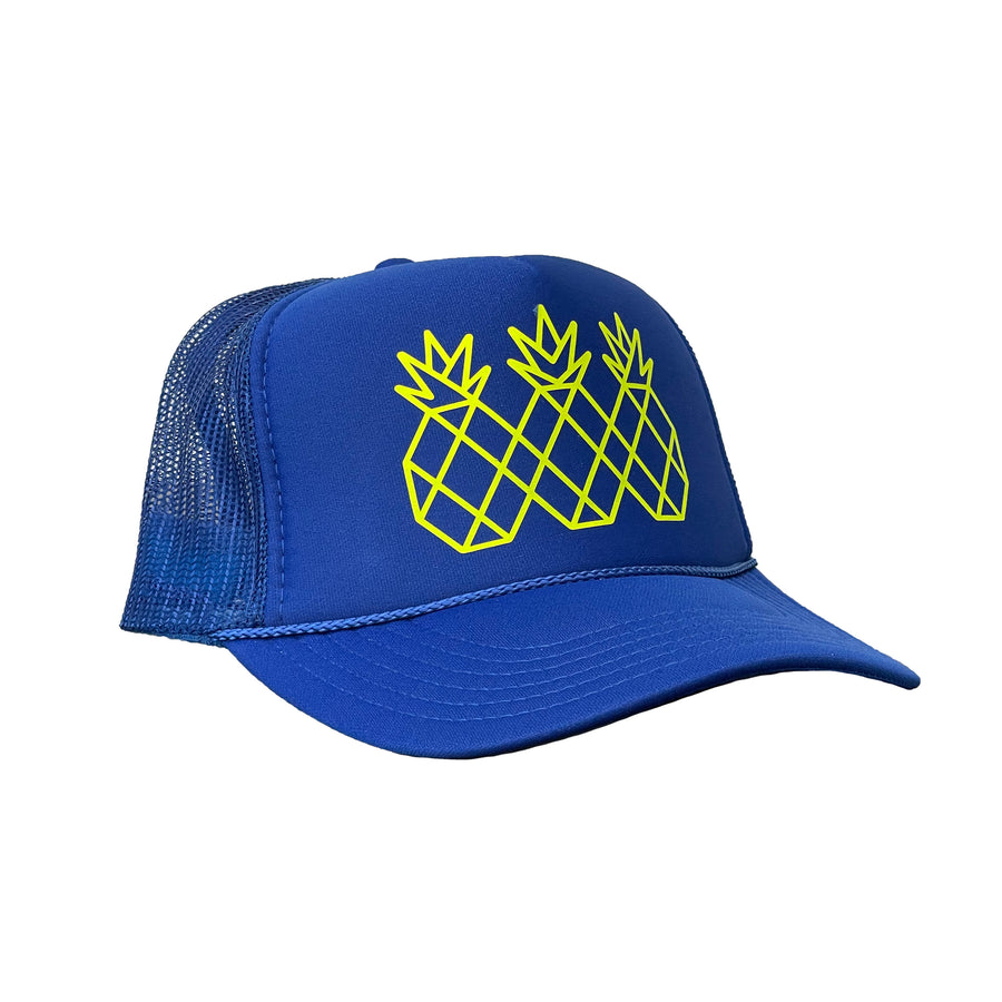 Tres Piñas Classic Trucker Hat | Royal Blue and Neon