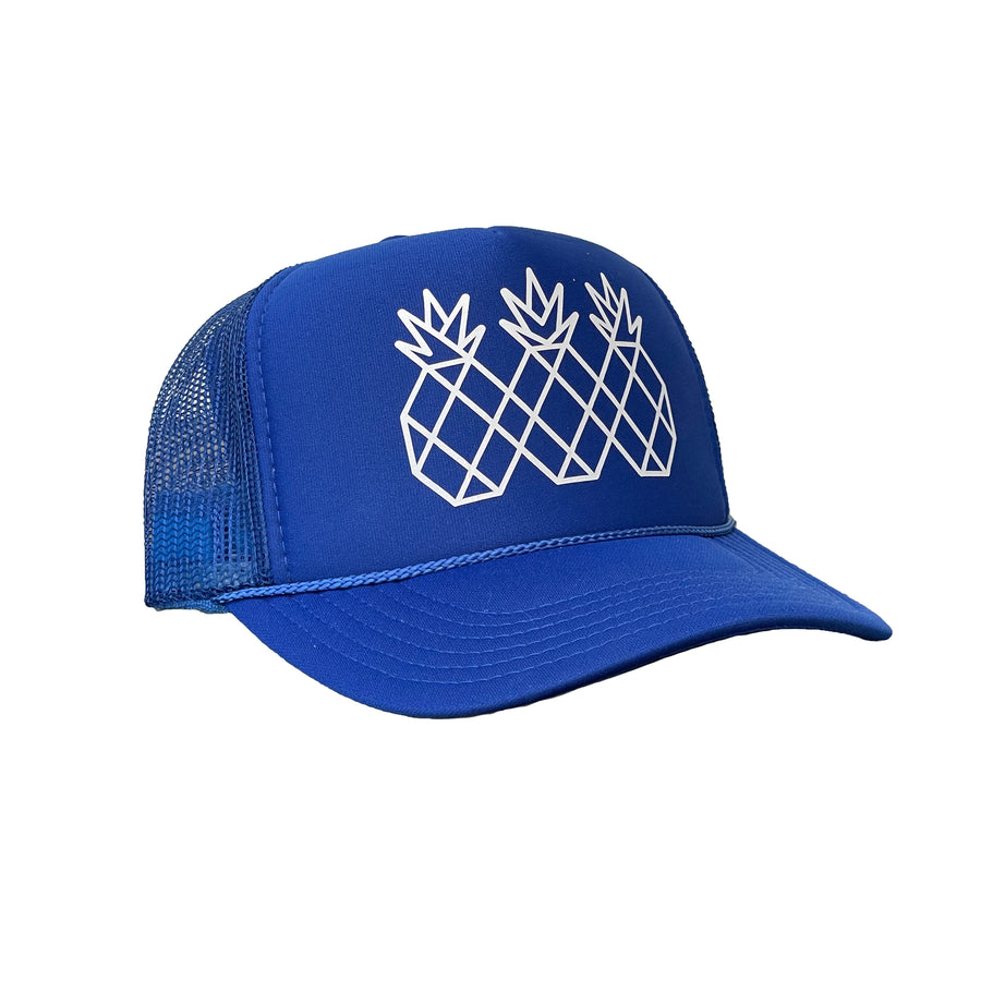 Tres Piñas Classic Trucker Hat | Royal Blue and White