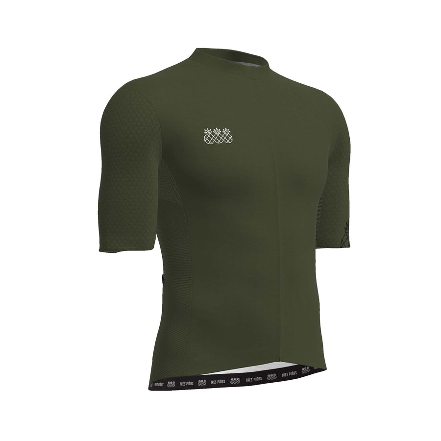 Men Olive Green Cycling Jersey Lateral