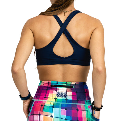 Women's Criss Cross Sports Bra | Dark Navy