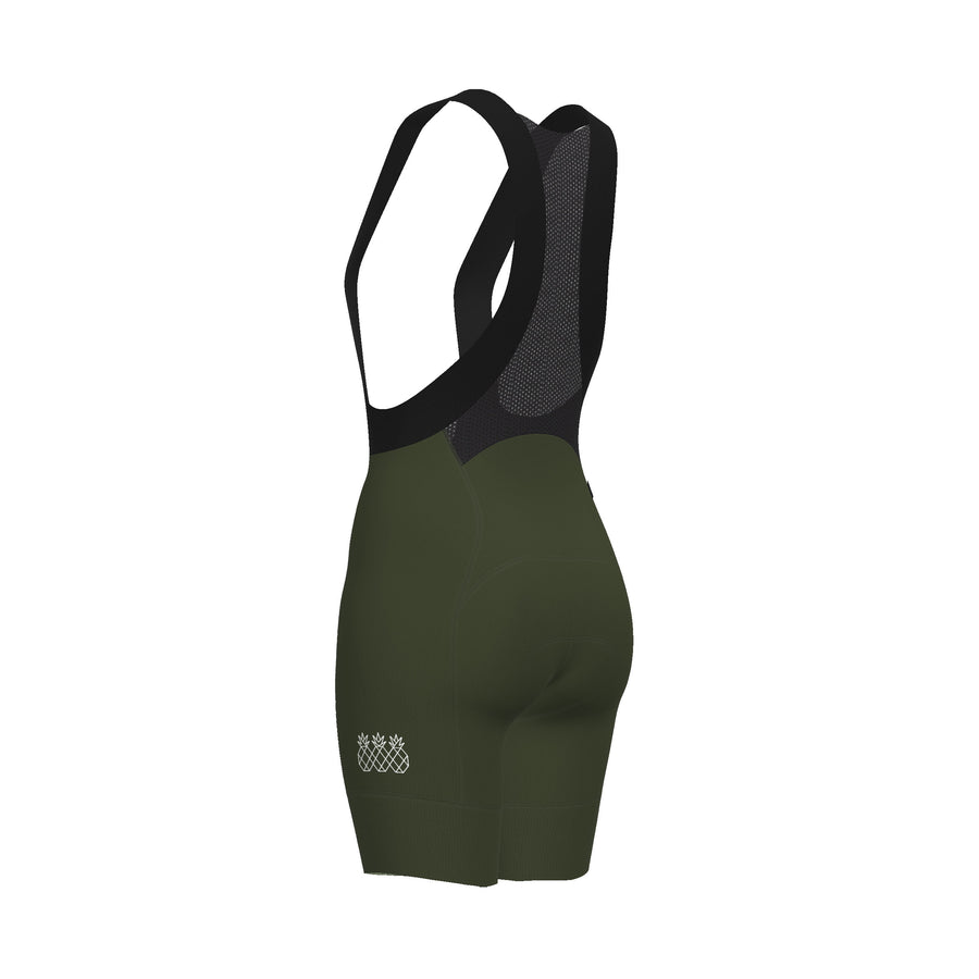 Women Olive Green Cycling Bib Lateral Side