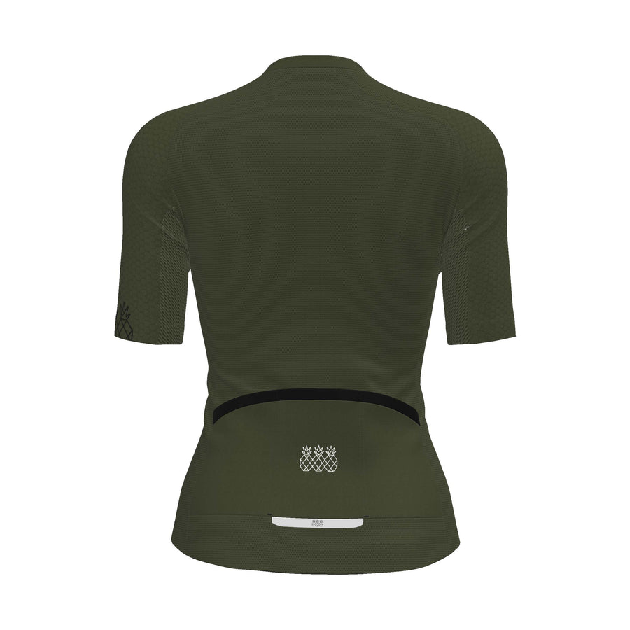 women cycling jersey olive green back