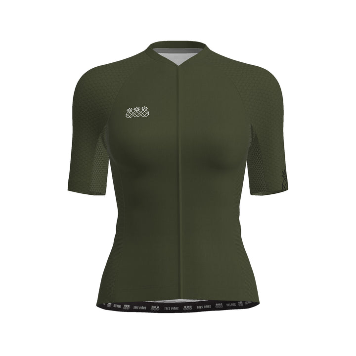 women cycling jersey olive green