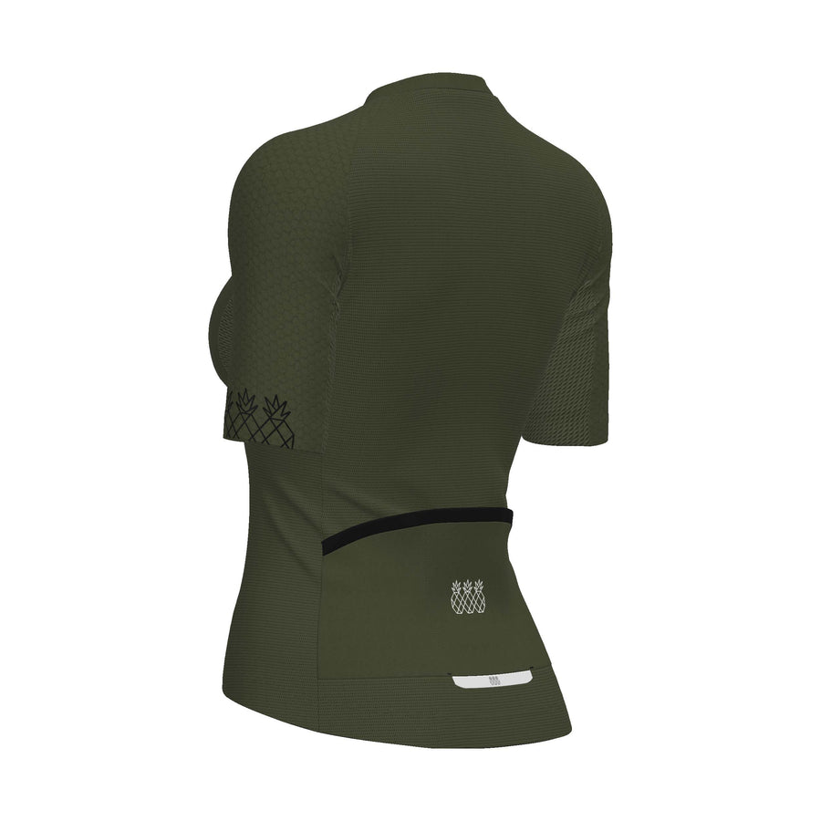 women cycling jersey olive green lateral side